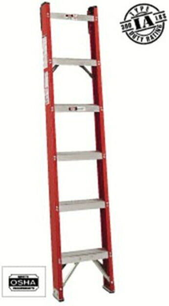 Louisville Ladder 8ft Fiberglass Classic Shelf L 443-fh1008, Unit Ea Hand Tool