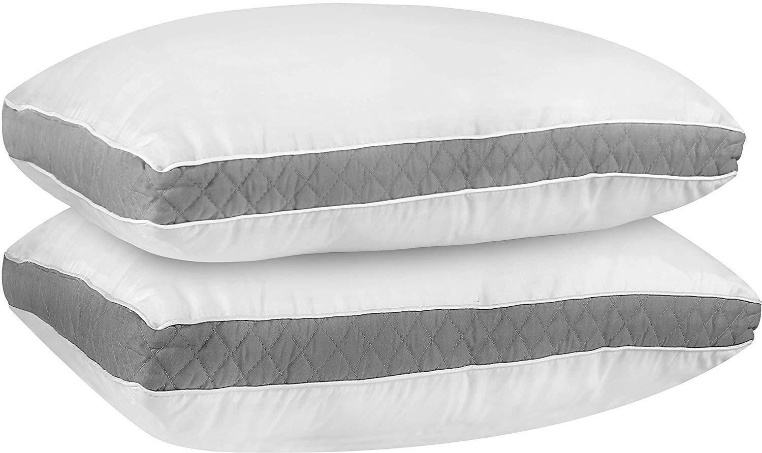 Gusseted Quilted Pillow Set Of 2 Bed Pillows Side Back Sleepers Utopia Bedding