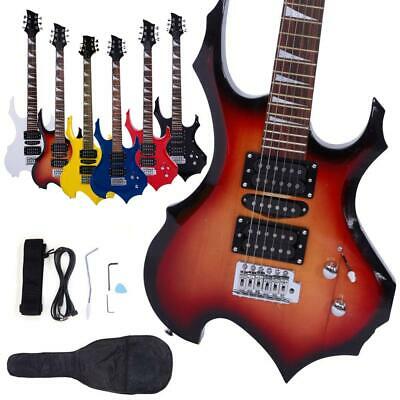 New 6 Colors Flame Type Beginner Electric Guitar +bag Case +cable +strap +picks