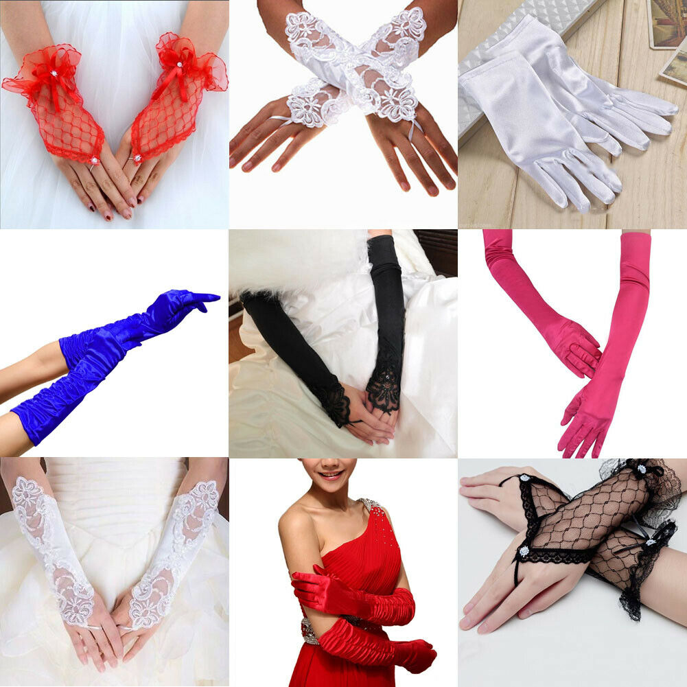 Sxey Womens Fingerless Gloves Lady Sexy Bridal Wedding Costume Gloves US FAST
