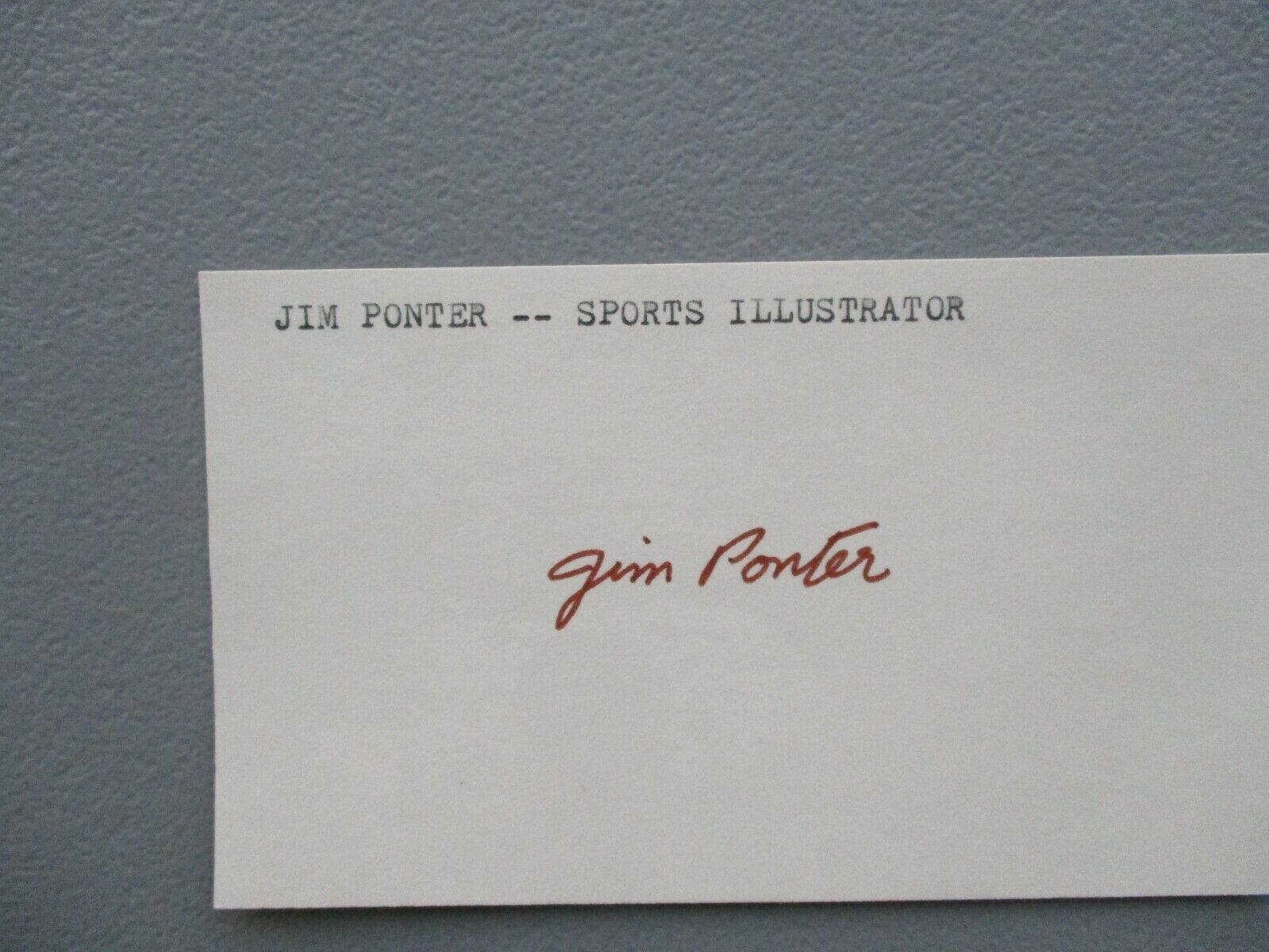Jim Ponter (Artist Sculpture,Sports Illustrator) signed card,COA Todd Mueller!