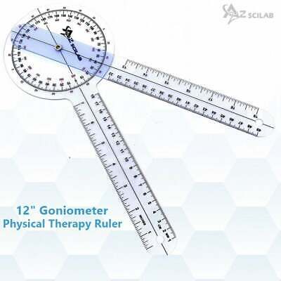 Large Spinal Plastic Goniometer Protractor Ruler 360 Degree 12 Inch