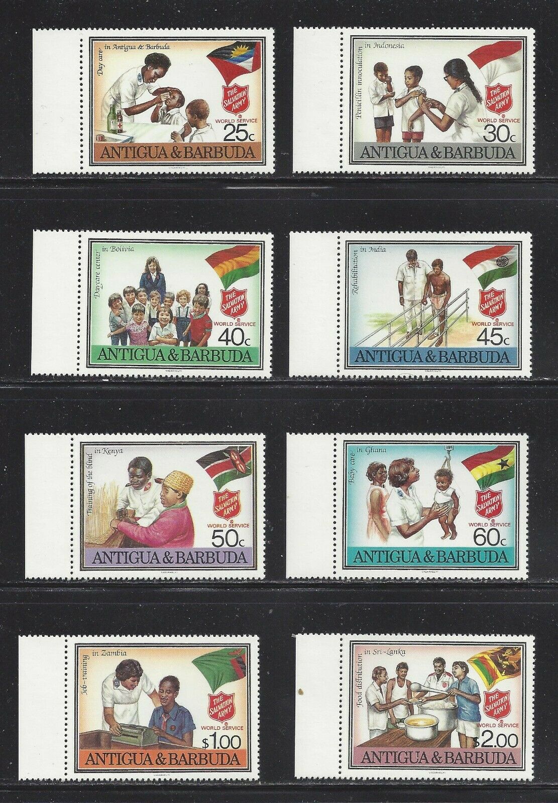 Antigua & Barbuda -  1083-1090 + 1091 S/s - Mnh - 1988 - Salvation Army