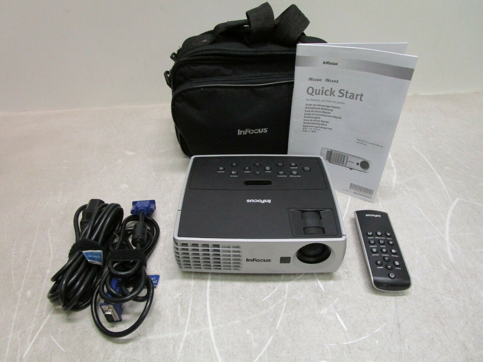 Infocus IN1100 DLP Projector with Remote Control & Carry Case
