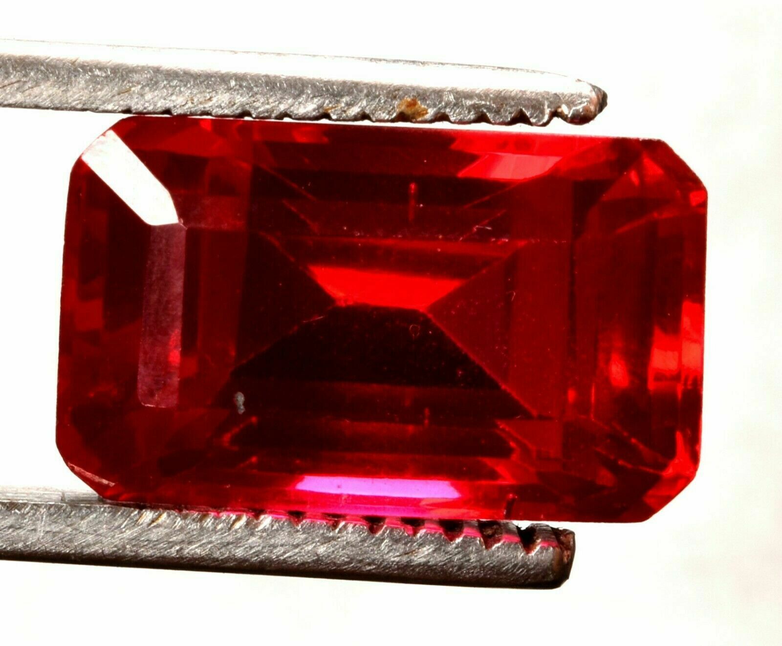 17.70  Cts  Lovely  Natural Mozambique Red Ruby  Emerald Cut Certified Gemstone