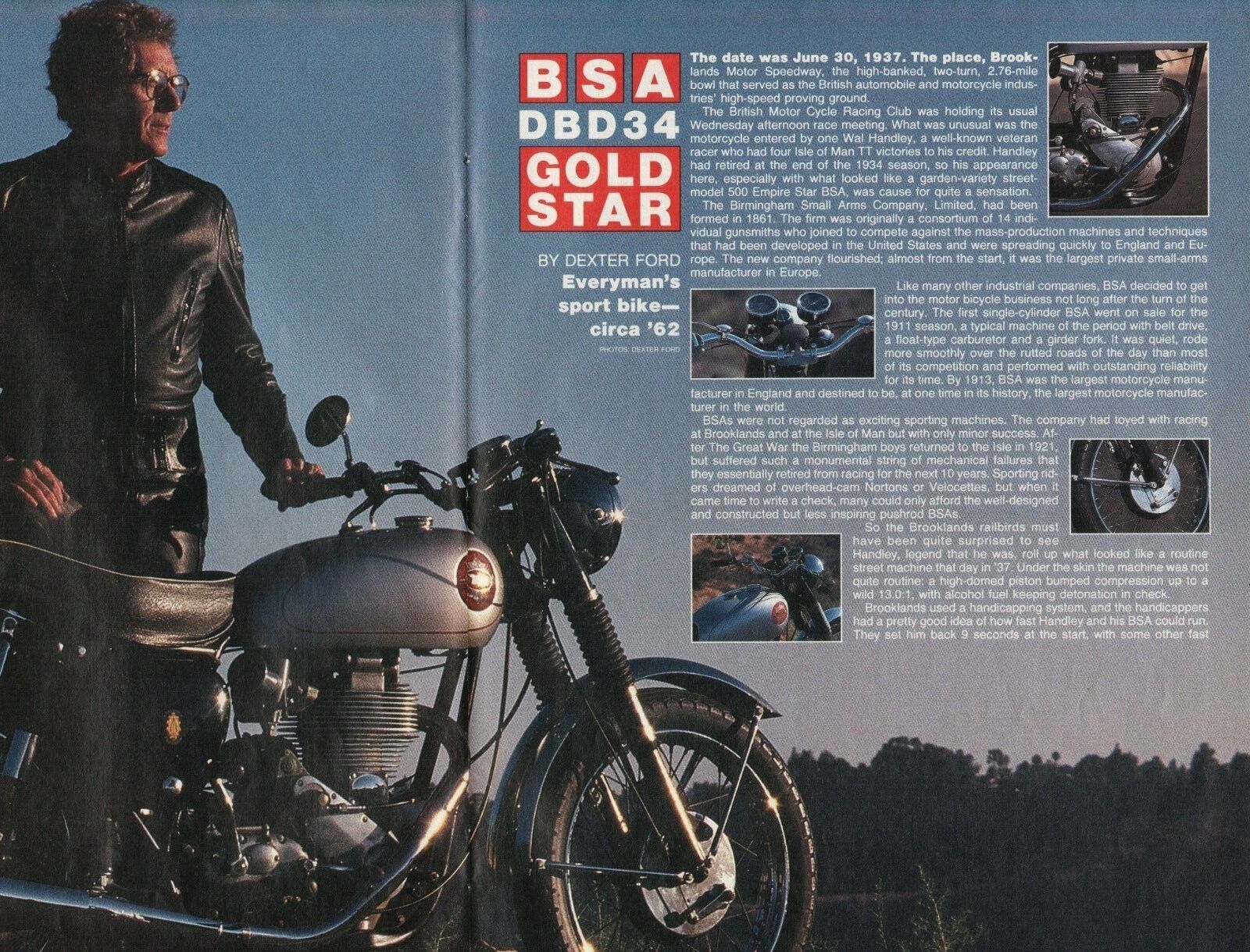 1989 Article: 1962 BSA DBD34 Gold Star 500 - 4-Page Vintage Motorcycle Article