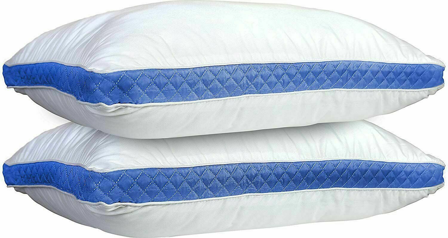 Classic Pillows Pack Of 2 Gusseted Bed Sleeping Down Alternative Quilted Pillow