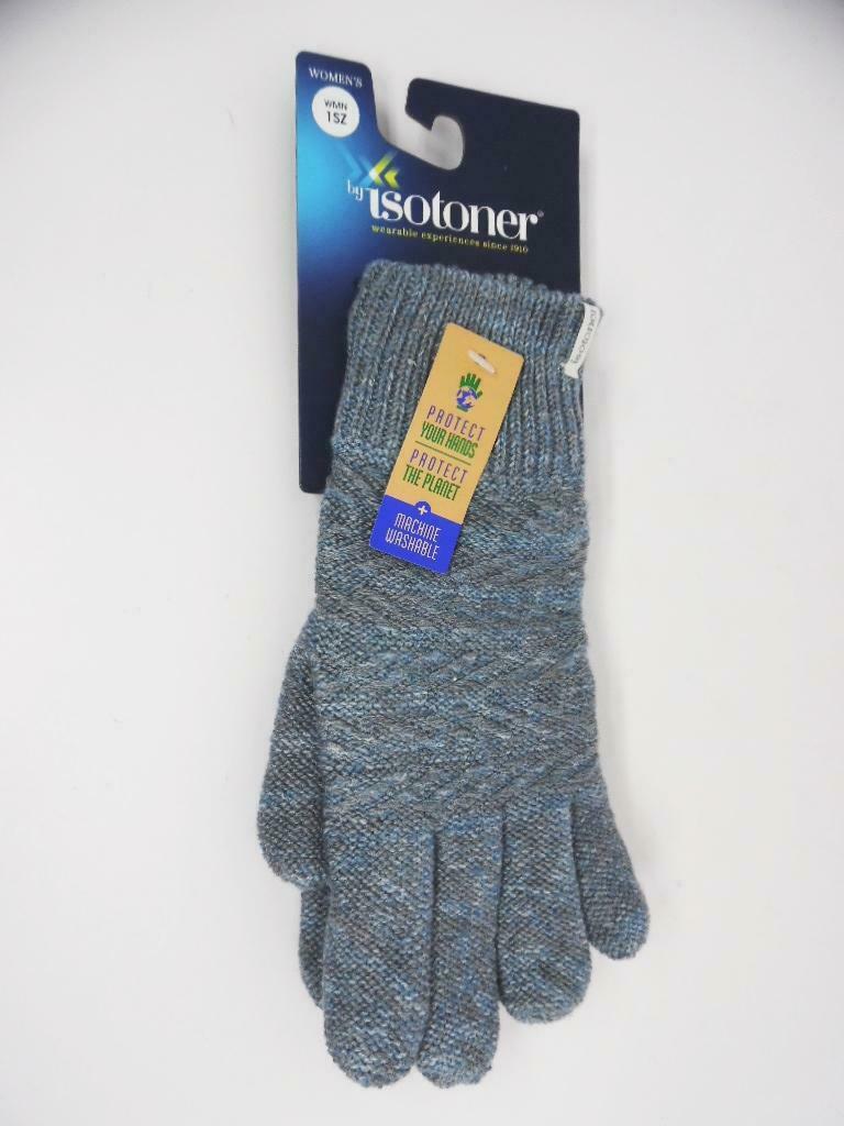 Isotoner Women's Recycled Knit Gloves - Blue - One Size WMN 1SZ