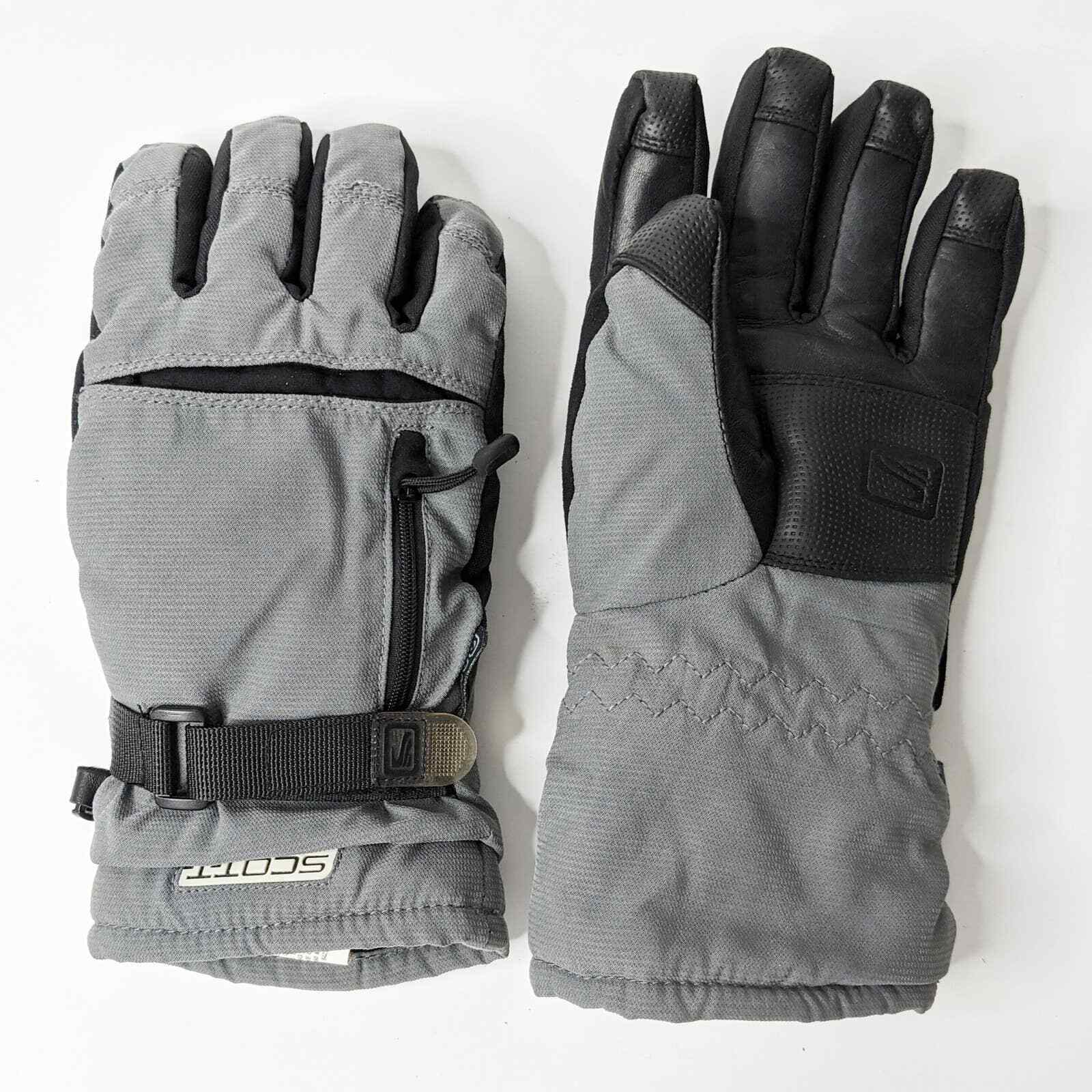 Scott Winter Ski Gloves Waterproof Breathable Gray Black Preowned Women's Small