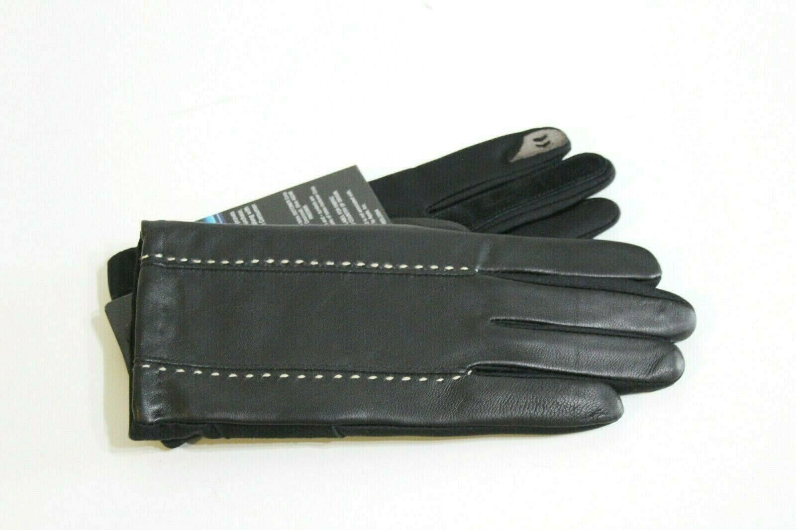 Isotoner Leather Gloves Women's Size M L Black