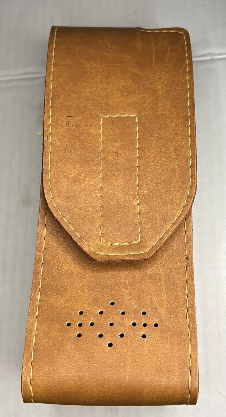 Vintage Heavy Duty Leather Walkie Talkie Holder Case Belt Loop Hook Phone