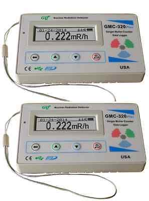 TWO GQ GMC-320+V4 Geiger Counter Radiation Detector Meter Beta Gamma X ray
