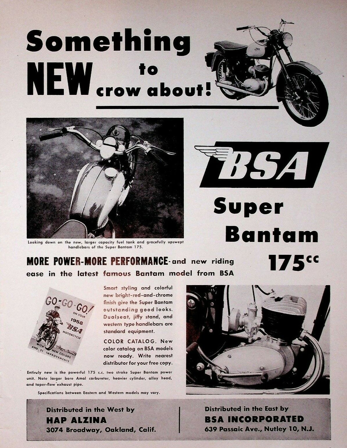 1958 Bsa Super Bantam 175cc - Vintage Motorcycle Ad