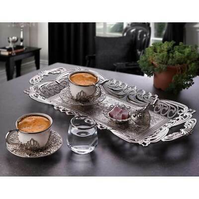 Ahu Silver Color Coffee Serving Set For Two Person