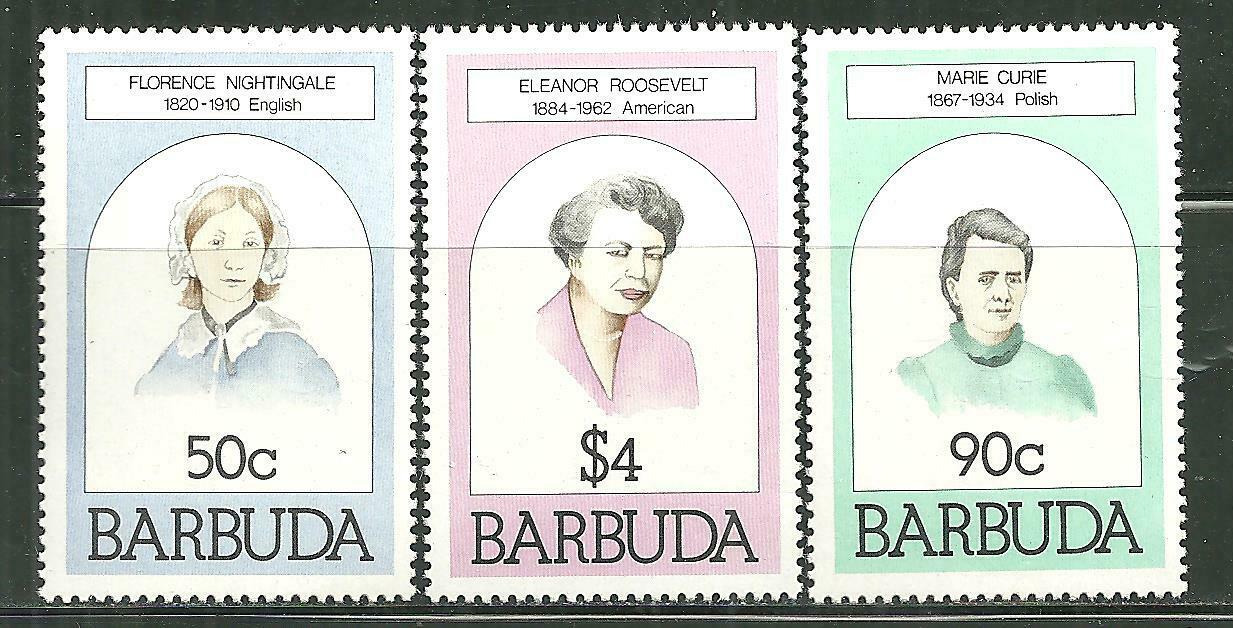 Barbuda 474-75, 477 Mnh Famous Women