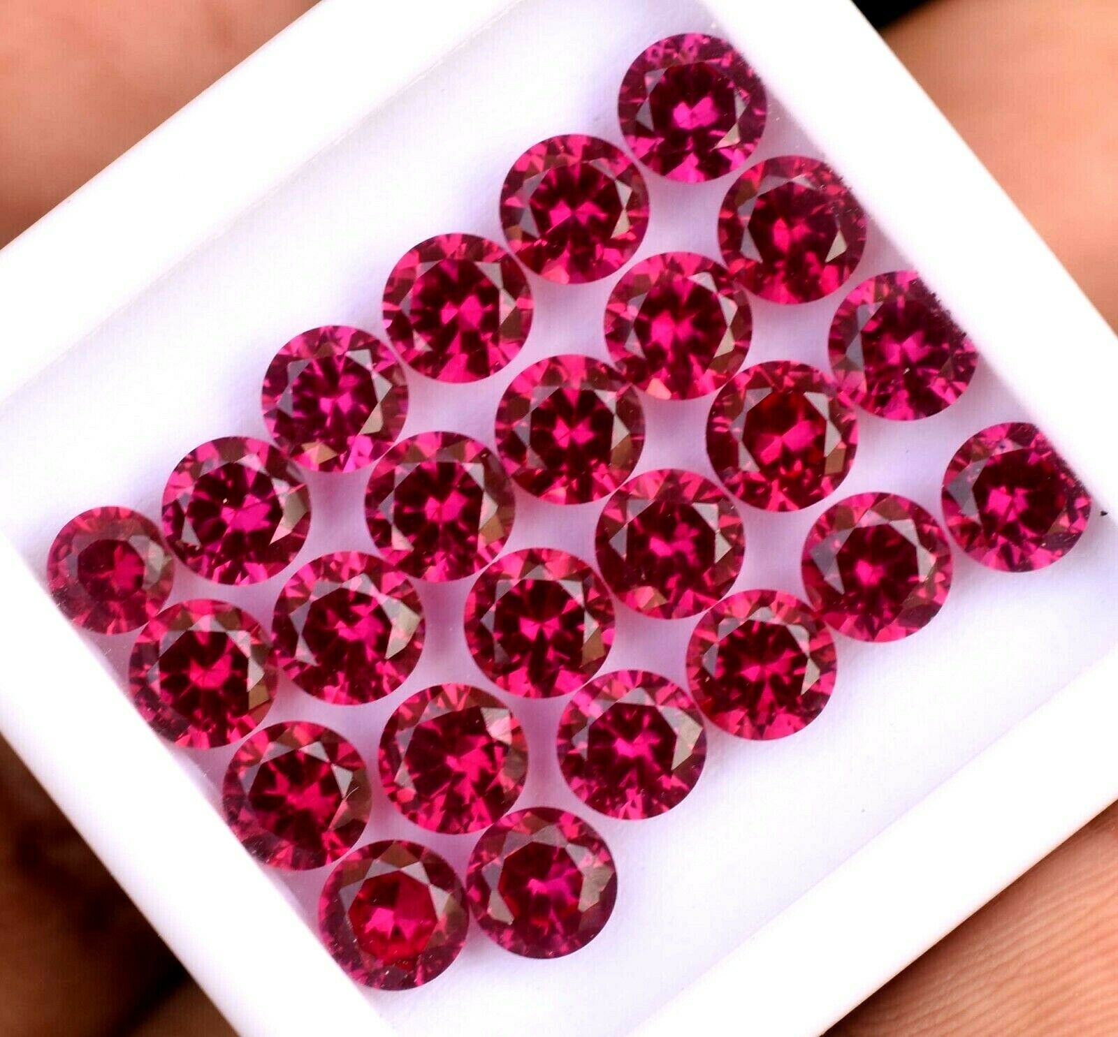 24 Pcs Natural Red Ruby Round 4.90 Mm Certified Mogok Stunning Loose Gemstone