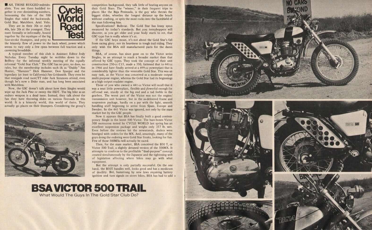 1972 Bsa Victor 500 Trail - 4-page Vintage Motorcycle Road Test Article