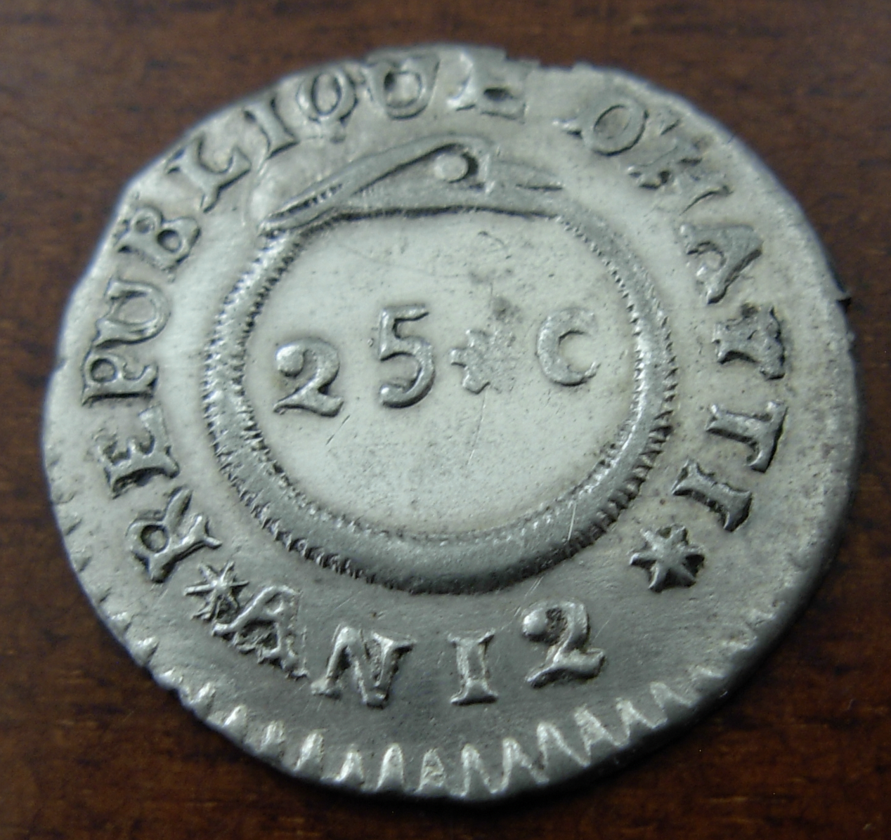 Haiti An12 1815 Silver 25 Centimes Au