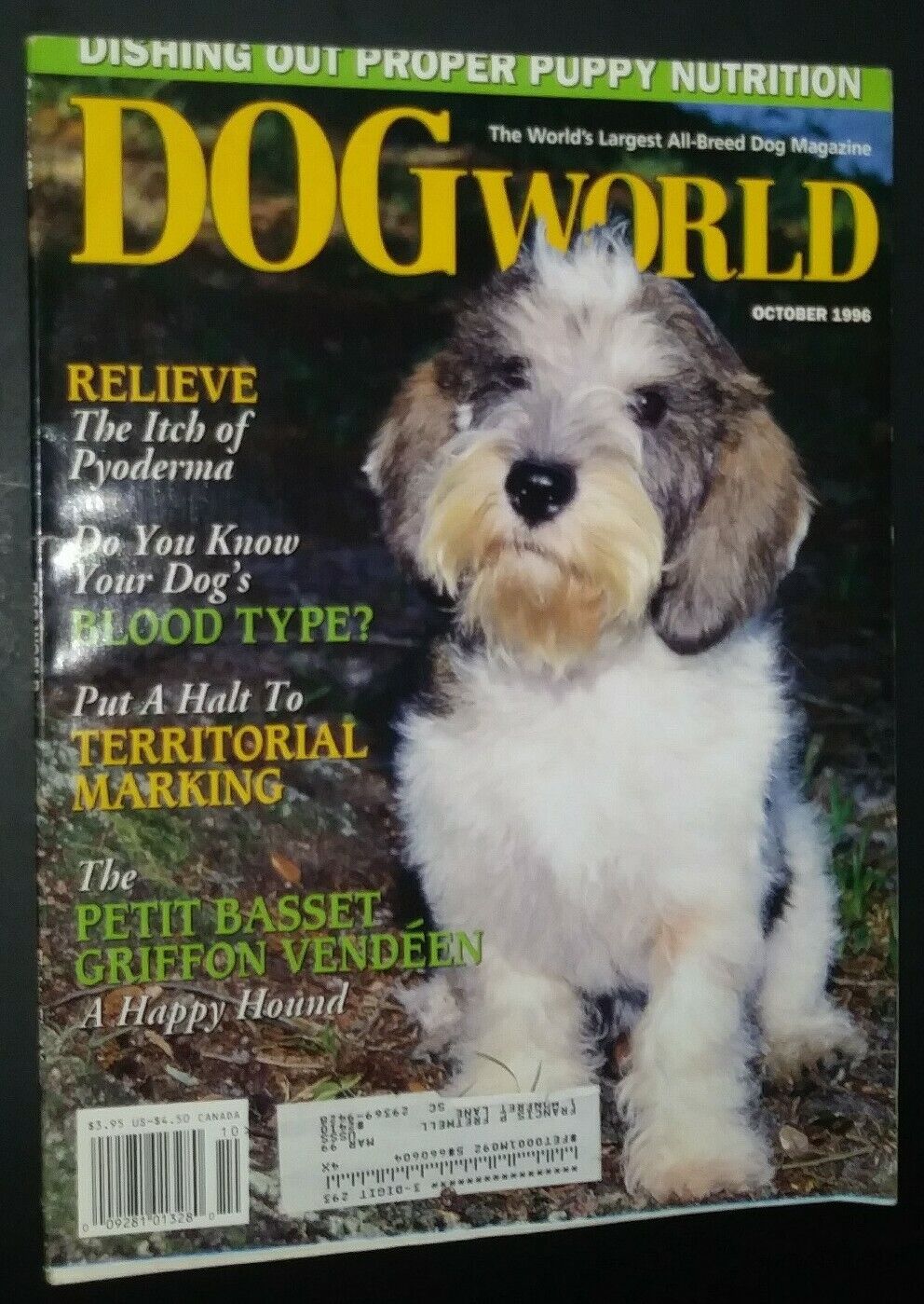 Dogs World Illustrated Magazine Petit Basset Griffon Vendeen Cover 1996