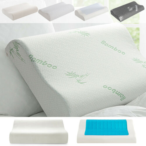 Memory Foam Pillow Cooling Gel Orthopedic Breathable Bed Pillow W/ Washable Case