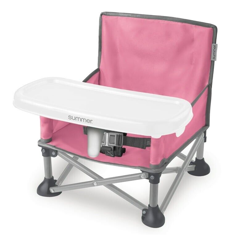 Summer Pop 'N Sit Portable Booster Seat Indoor/Outdoor Use Easy Cleanup Pink NEW