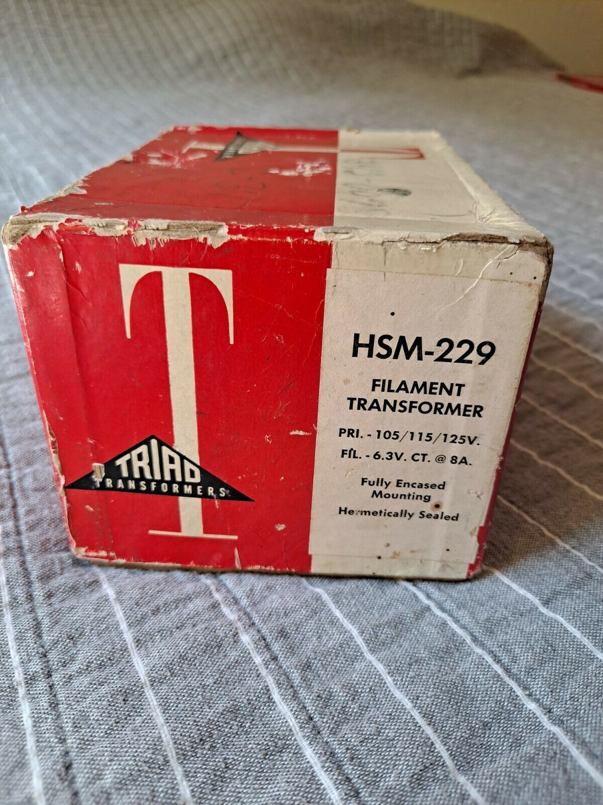 Triad Hsm-229 Filament Transformer Pri= 105/115/125v To Fil= 6.3v Ct @ 8a